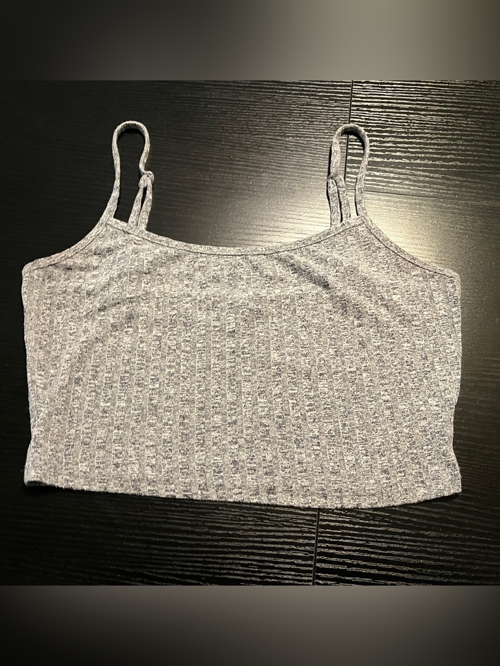 SHEIN Heather Gray Ribbed Cropped Cami